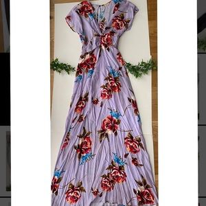 Long purple floral dress